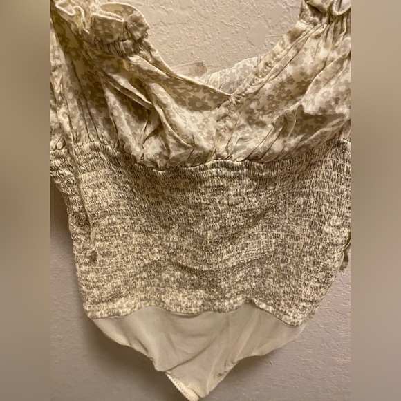 Free People Bardot Bodysuit in Ivory Combo X-Small Women's Cami Top - Picture 5 of 10